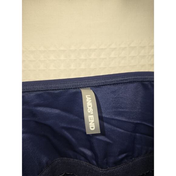 Lands End Tankini Swim Top Women’s Size 12 Ruched Adjustable Underwire Bra Navy - Picture 4 of 7